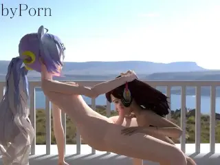 Dva Deepthroats a Futa's Cock 60 FPS HD (With Sound)