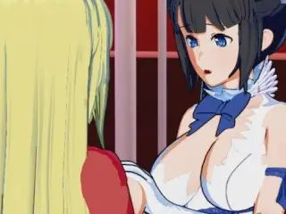 DanMachi - Hestia X Haruhime Lesbian 3D Hentai