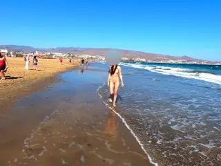 Public Nudity Walking Naked on the Beach Amateur MiaAmahl