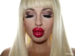 Bright Red Swollen Lips Enhanced Fucktoy Big BIMBO Cock Cushions