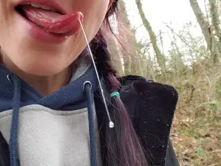 Girl Pissing in the Woods