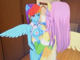 (3D Hentai)(My little Pony) Rainbow Dash and Fluttershy Lesbian