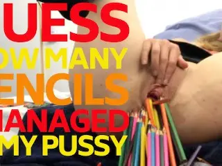 Submissive Painslut Pussy Insertions with Pencils (Queensnake Tribute)