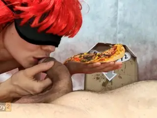 Delivered Pizza Fucked Cumshot in Pussy Cumshot in Mouth Red Hair