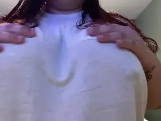 Wet T Shirt Playing and Bouncing my Huge Natural Tits Pierced Nipples