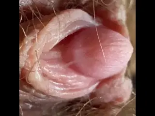 Extreme Close up on my Hairy Pussy and Huge Clitoris 4k Video Test