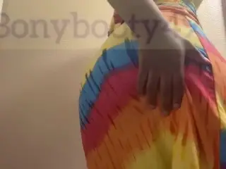 Girl Ripping Nasty Bubbly Farts in Rainbow Dress