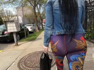 Wife in see through Legging doing Quaritine Pet Food Run