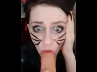 POV: Knockoff Catgirl Sucks you off and Spanks herself just for you