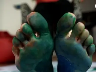 Full Video - Foot and soles painting and soleprints (foot tease, sexy feet, young feet)