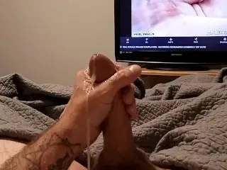 RogerRabbit Enjoys a Late Night Watching Videos and Playing with his Big Dick
