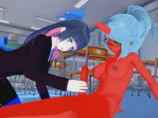 Panty & Stocking with Garterbelt Hentai 3D - Stocking x Kneesocks (Futa)