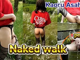 Japanese Crossdresser Public Naked Walking and Pee