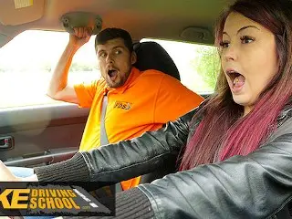 Fake Driving School Big Cock Instructor Bonnet Fucks and Licks Cute Learners Ass