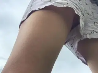  outdoor. up Skirt without Panties. Peeping.