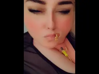 BBW GIANTESS Crushes all her Tiny Fans with her Butt, Thighs Rolls and Tits while Napping.