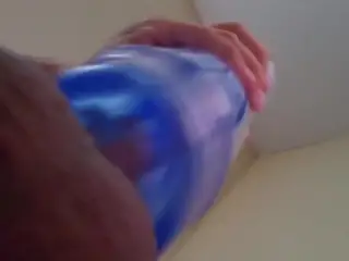 Under the Balls View Fuking new Fleshlight with Desperate Loud Moaning Cumshot