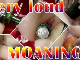 Compilation of Loud Moaning and Huge Object Insertion Fuck