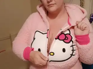 Trying on my hello Kitty Onesie with Cute Butt Flap for You!