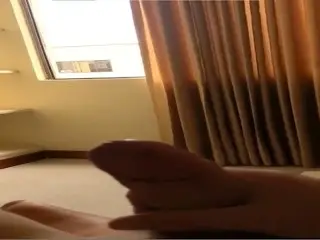 Window Dick Flash for Maid in Balcony