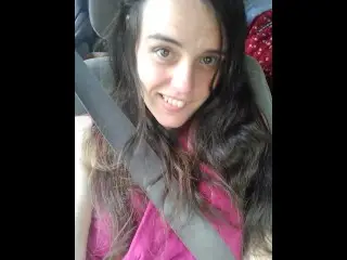 Horny Public Passenger Seat Solo Girl Car Flashing Play! Excited Hairy Pussy Slut Exhibitionist