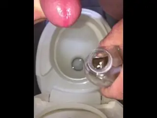 Watch my POV of Filling up an Empty Water Bottle Full of my Piss, then I J/O & CUM inside the Bottle