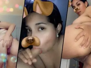 Latina Slut Sucks Dick and Posts Snap Nudes while Spreading her Wet Pussy