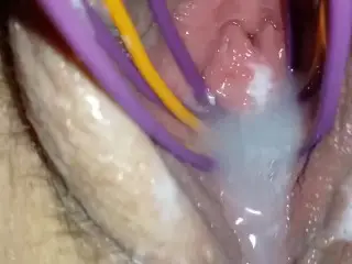 Whisking my Creamy Pussy Grool for you to Eat makes me Squirt