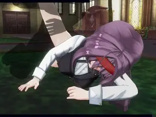 3D HENTAI Konno Yuuki Gets Fucked in the Yard and Takes a Creampie