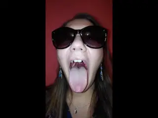 Girl Long Tongue and Burping