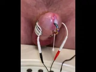 Virgin has his first Hands Free Estim Orgasm.