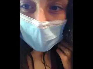 PUBLIC RESTROOM Facemask Covid-19 Pandemic MESSY Peeing Fetish Slut PinkMoonLust on ONLYFANS