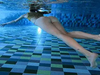 Relax Time, Public Pool Teasing Actions Underwater.