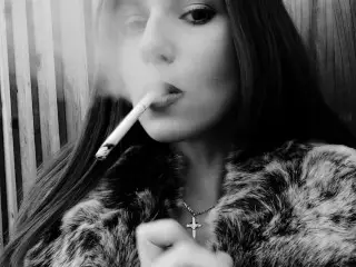 Smoking in my Leather Fur Jacket