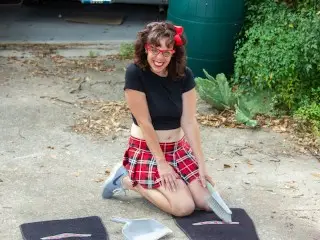 Full Video - Cheating Wife Dresses Up As A Schoolgirl & Puts On A Show For The Neighbor