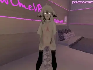 Horny Cat Girl Humps her Pillow until she Cums [intense Moaning, VRchat Erp, 3D Hentai] Preview