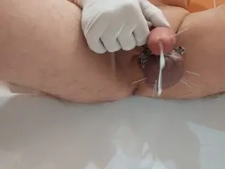 Cumshot, Inserting Needle into Cockhead