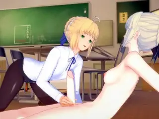 Futa Artoria(Alter) Fucks Artoria[Fate/Stay Night] (3D HENTAI)