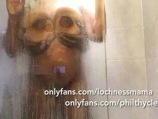 Lochnessmama Sucking Dick in Shower Big Titty Teasing