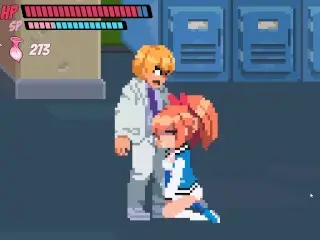 BONUS Lewd City Girls [hentai Pixel Game] Deepthroat and Cum in Mouth Scene