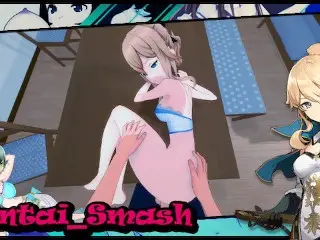 Jean Gets Fucked on a Table, Cum on her Ass POV - Genshin Impact Hentai.