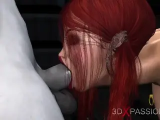 3d Alien Shemale Fucks a Cute in Restraints in the Sci-fi Lab