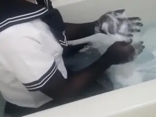 School Sailor in Lotion Bath.