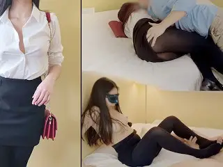 Cute Chinese Model Fucked by Photographer and Cumed on her Tights