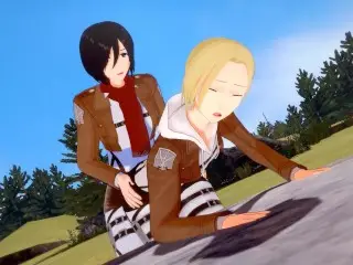 【MIKASA ACKERMAN】【FUTANARI 3D】【ANNIE LEONHART】【SHINGEKI NO KYOJIN】