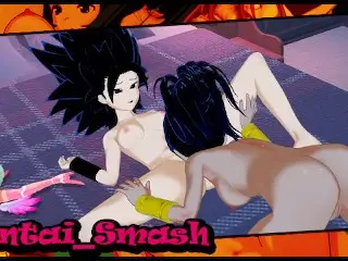 Saiyan Lesbians Caulifla and Kale take Turns Eating Pussy .dragon Ball Super Hentai.