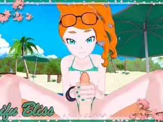 Sonia Sucking Dick on the Beach, Swallows Cum.