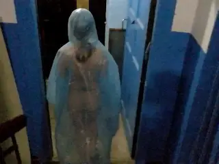 Naked Walk in a Raincoat at Night