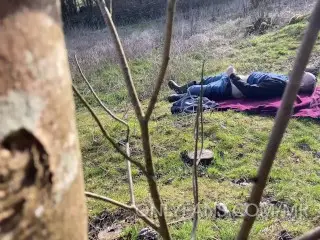 CAUGHT Masturbating in the Woods - Spying Passer by Voyeur Watches me Wanking my Big Cock Hard 2 Cum