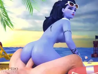 Widowmaker Riding Dick on the Beach Part 3 [grand Cupido] ( Overwatch )